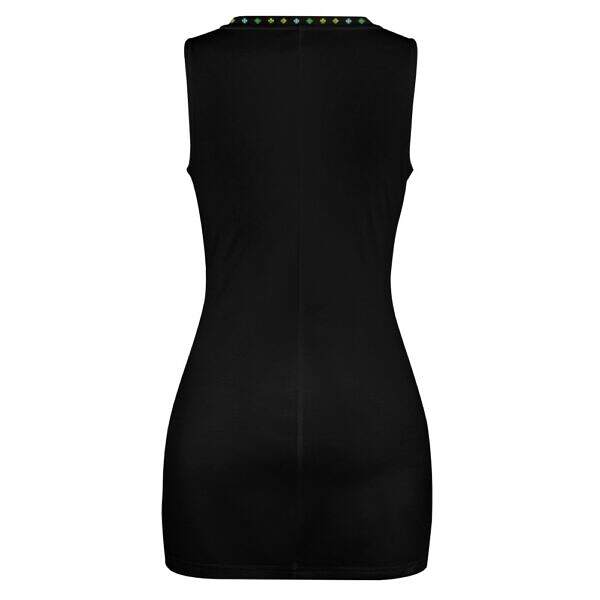 ADpld™ Multicolor Exposed Navel Cross Fit Dress black back display