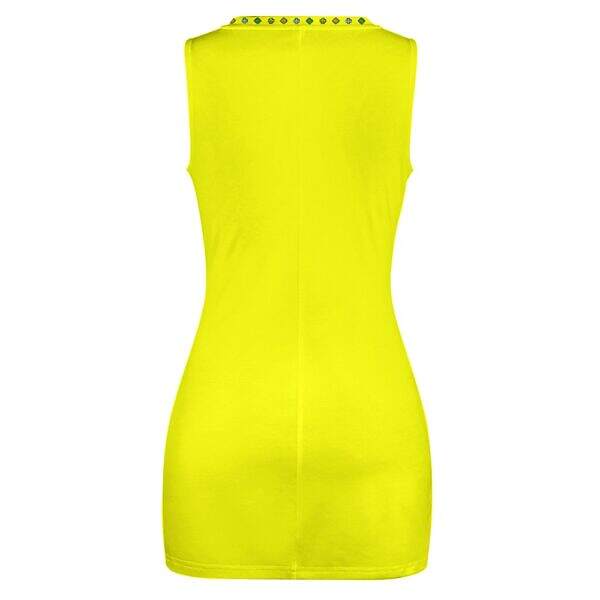 ADpld™ Multicolor Exposed Navel Cross Fit Dress yellow back display