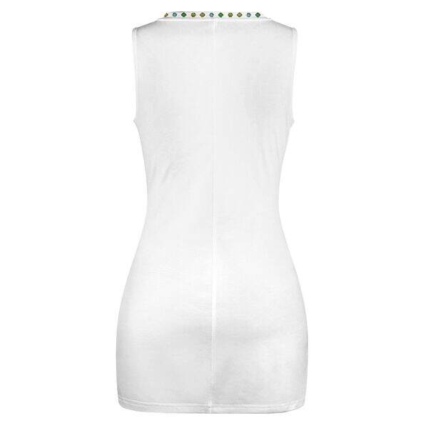 ADpld™ Multicolor Exposed Navel Cross Fit Dress white back display