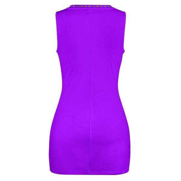ADpld™ Multicolor Exposed Navel Cross Fit Dress blue violet back display