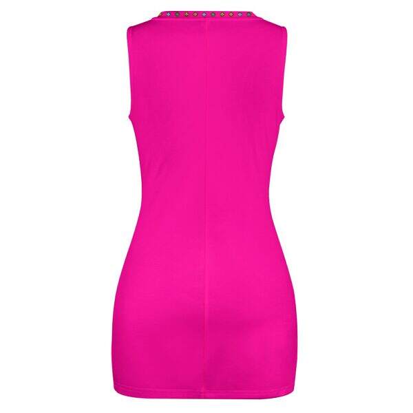 ADpld™ Multicolor Exposed Navel Cross Fit Dress deep pink back display