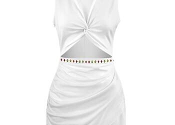 ADpld™ Multicolor Exposed Navel Cross Fit Dress