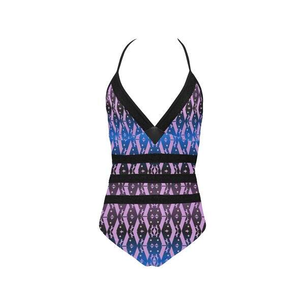ArtDoggy™ Embossed Triple Lace Band Swimsuit