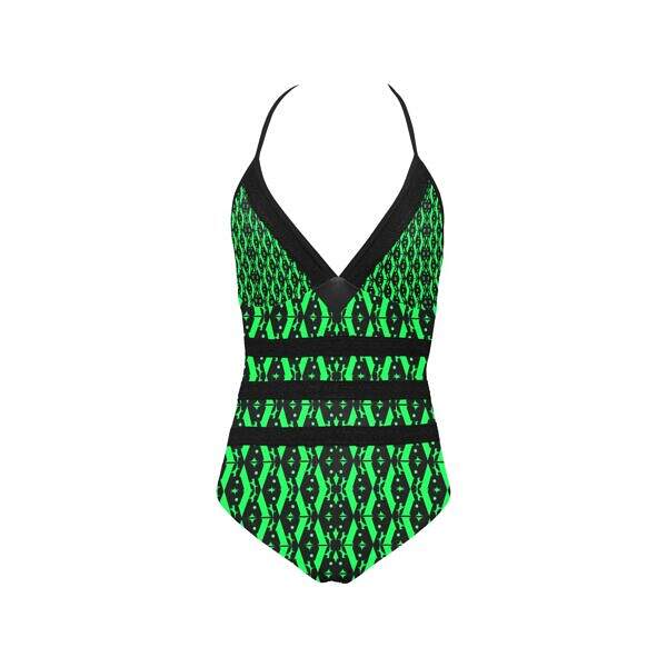 ArtDoggy™ Embossed Triple Lace Band Swimsuit