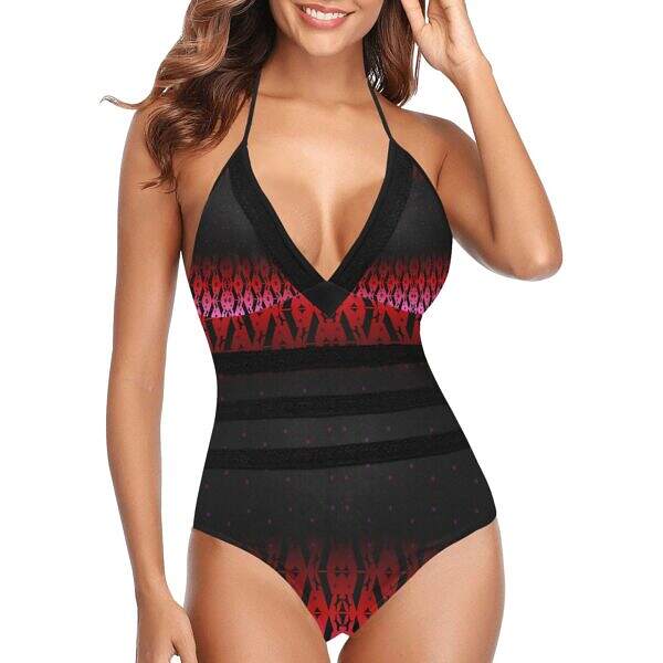 ArtDoggy™ Embossed Triple Lace Band Swimsuit