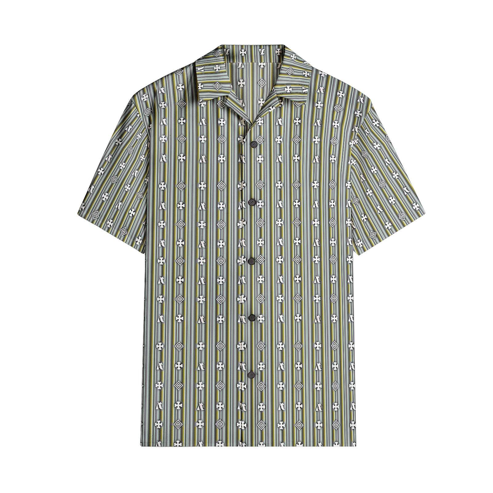 ADpld™ Men's Button Up (Pale Grid) display