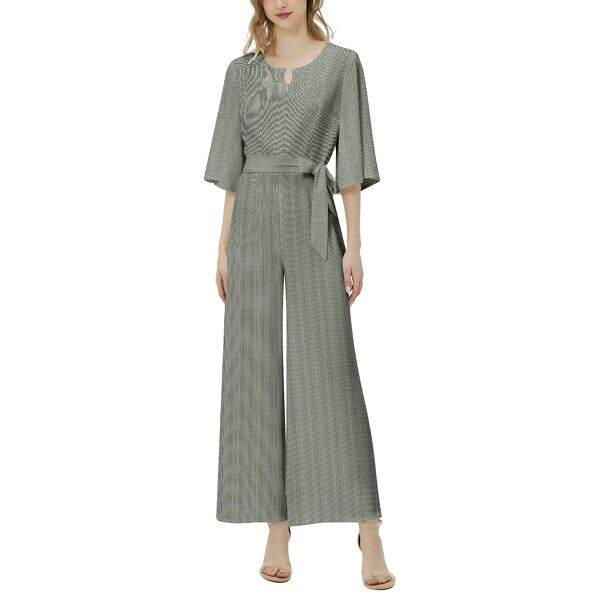 ADpld™ Belted Wide Leg Dolman Sleeve Jumpsuit (Straw)