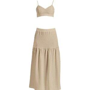 ADpld™ Bralette Top and High Slit Thigh Skirt Set front display