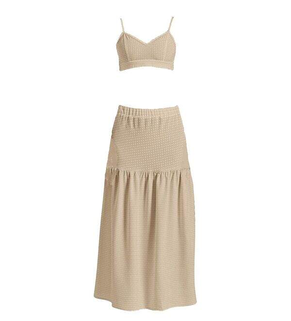 ADpld™ Bralette Top and High Slit Thigh Skirt Set front display