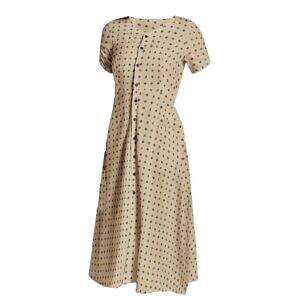 ADpld™ Puff Sleeve Button Dress