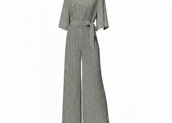 ADpld™ Belted Wide Leg Dolman Sleeve Jumpsuit | Straw