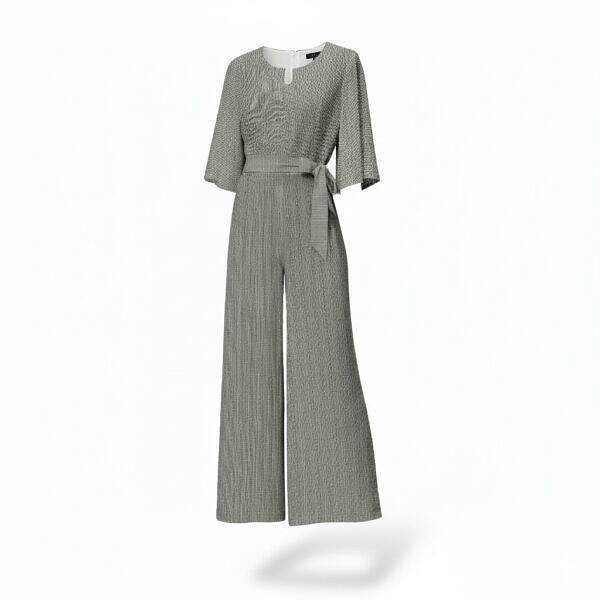 ADpld™ Belted Wide Leg Dolman Sleeve Jumpsuit | Straw