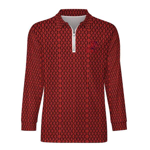ArtDoggy™ Men's Half-Zip Long Sleeve Polo