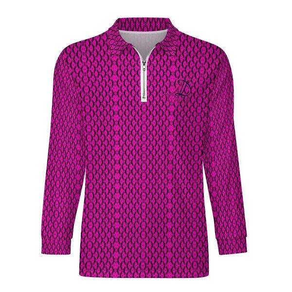 ArtDoggy™ Men's Half-Zip Long Sleeve Polo