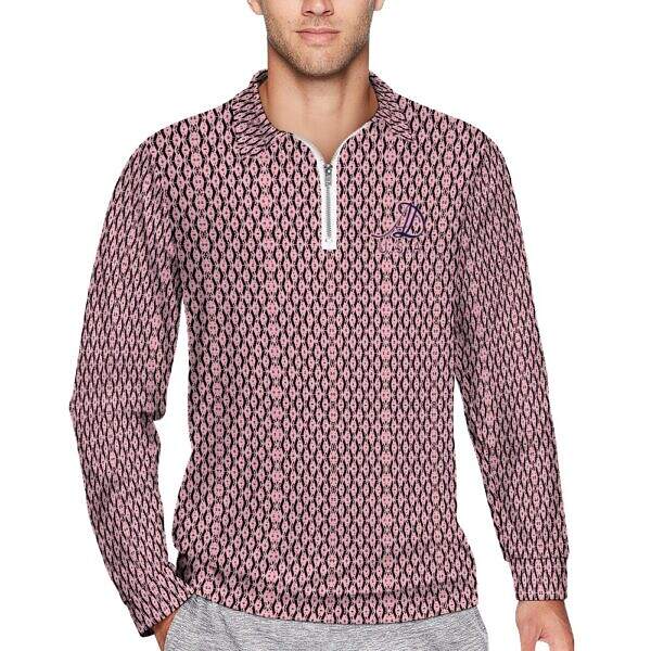 ArtDoggy™ Men's Half-Zip Long Sleeve Polo