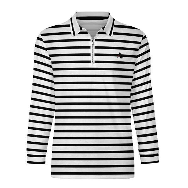 ArtDoggy™ Men's Half-Zip Long Sleeve Polo
