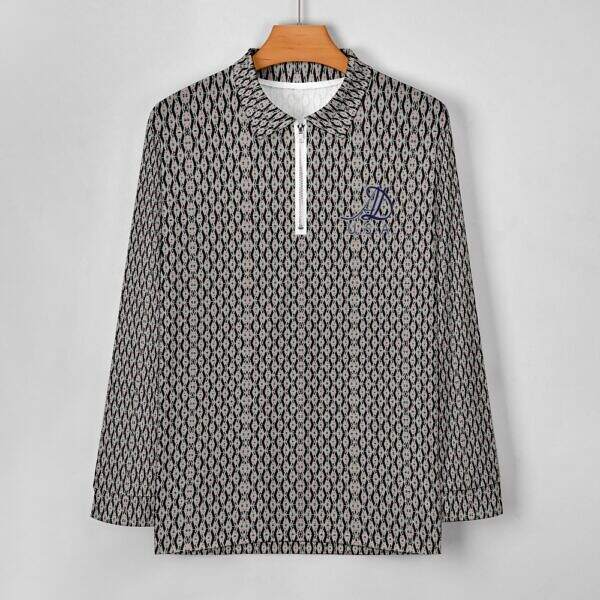 ArtDoggy™ Men's Half-Zip Long Sleeve Polo
