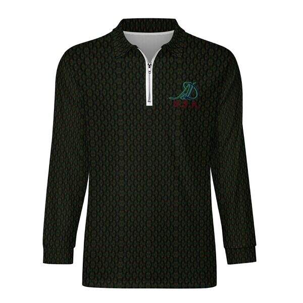 ArtDoggy™ Men's Half-Zip Long Sleeve Polo