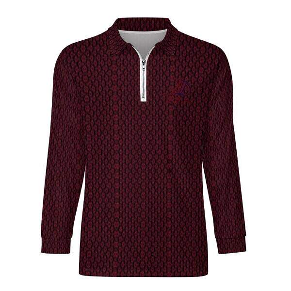 ArtDoggy™ Men's Half-Zip Long Sleeve Polo