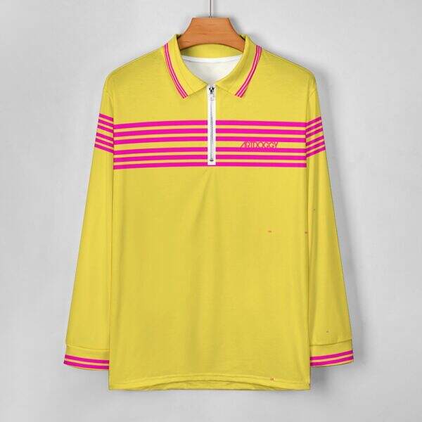 ArtDoggy™ Men's Half-Zip Long Sleeve Polo