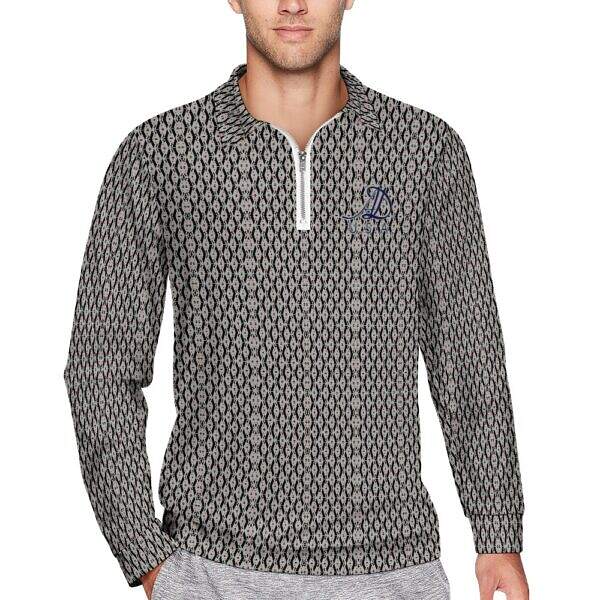 ArtDoggy™ Men's Half-Zip Long Sleeve Polo