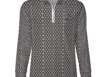 ArtDoggy™ Men’s Half-Zip Long Sleeve Polo