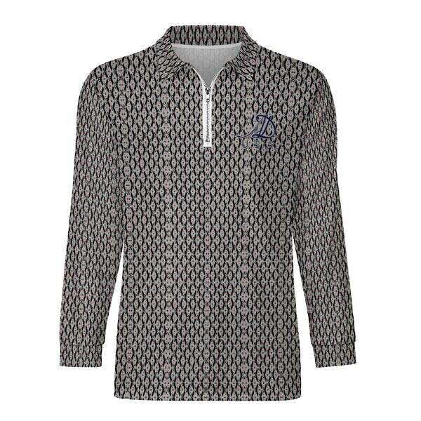 ArtDoggy™ Men's Half-Zip Long Sleeve Polo
