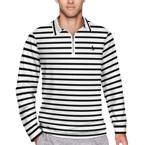 ArtDoggy™ Men's Half-Zip Long Sleeve Polo