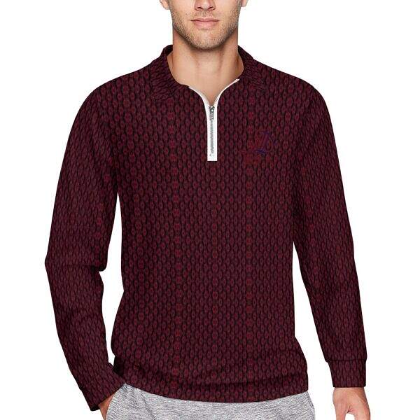 ArtDoggy™ Men's Half-Zip Long Sleeve Polo