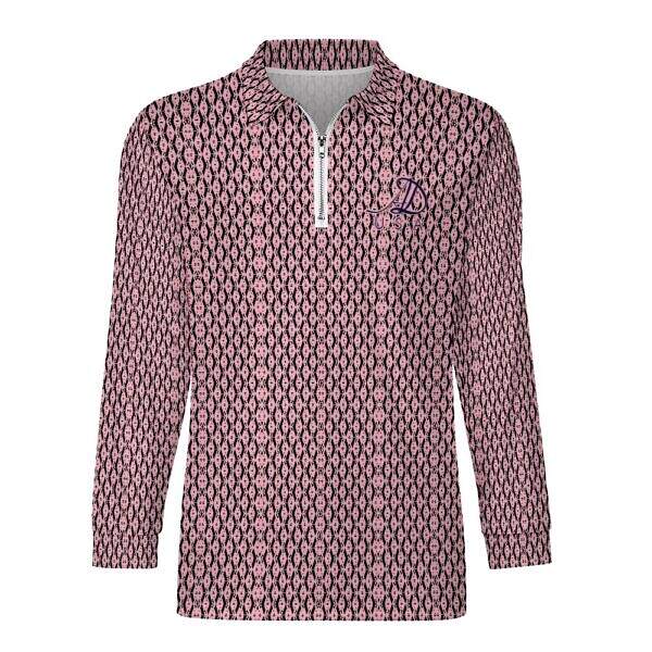 ArtDoggy™ Men's Half-Zip Long Sleeve Polo