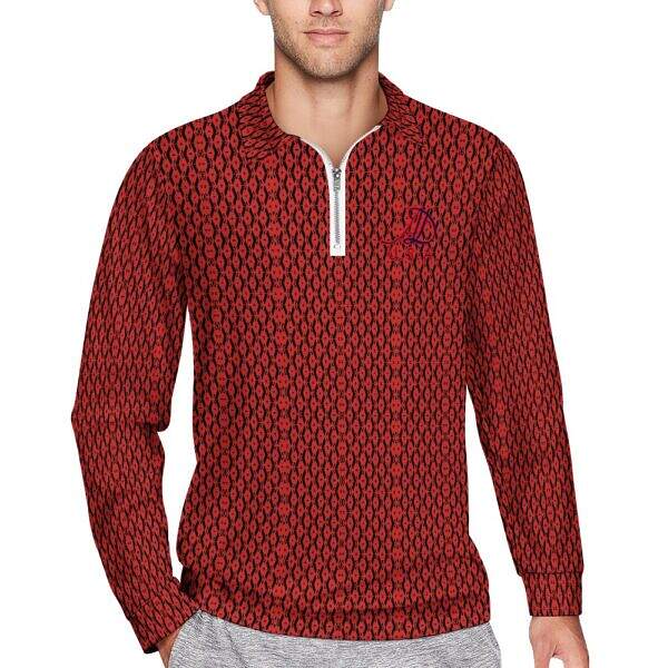 ArtDoggy™ Men's Half-Zip Long Sleeve Polo