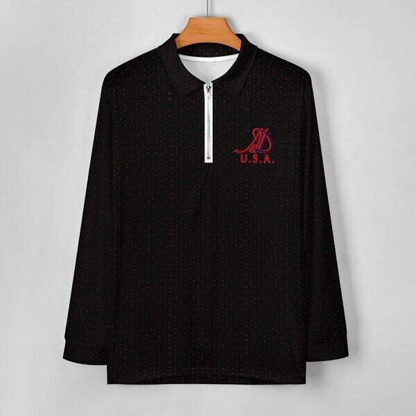 ArtDoggy™ Men's Half-Zip Long Sleeve Polo