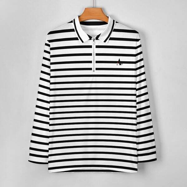 ArtDoggy™ Men's Half-Zip Long Sleeve Polo