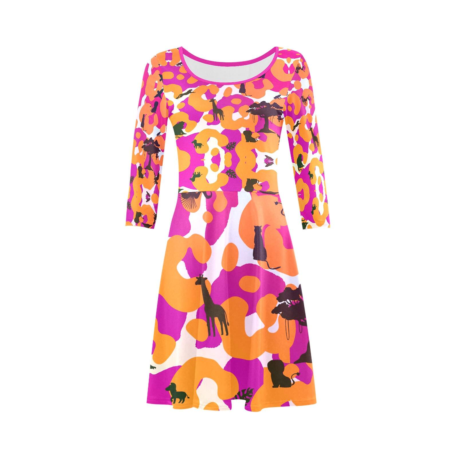 The-printer-lost-his-job™ Women's 3/4 Sleeve Cocktail Dress | Neon Safari