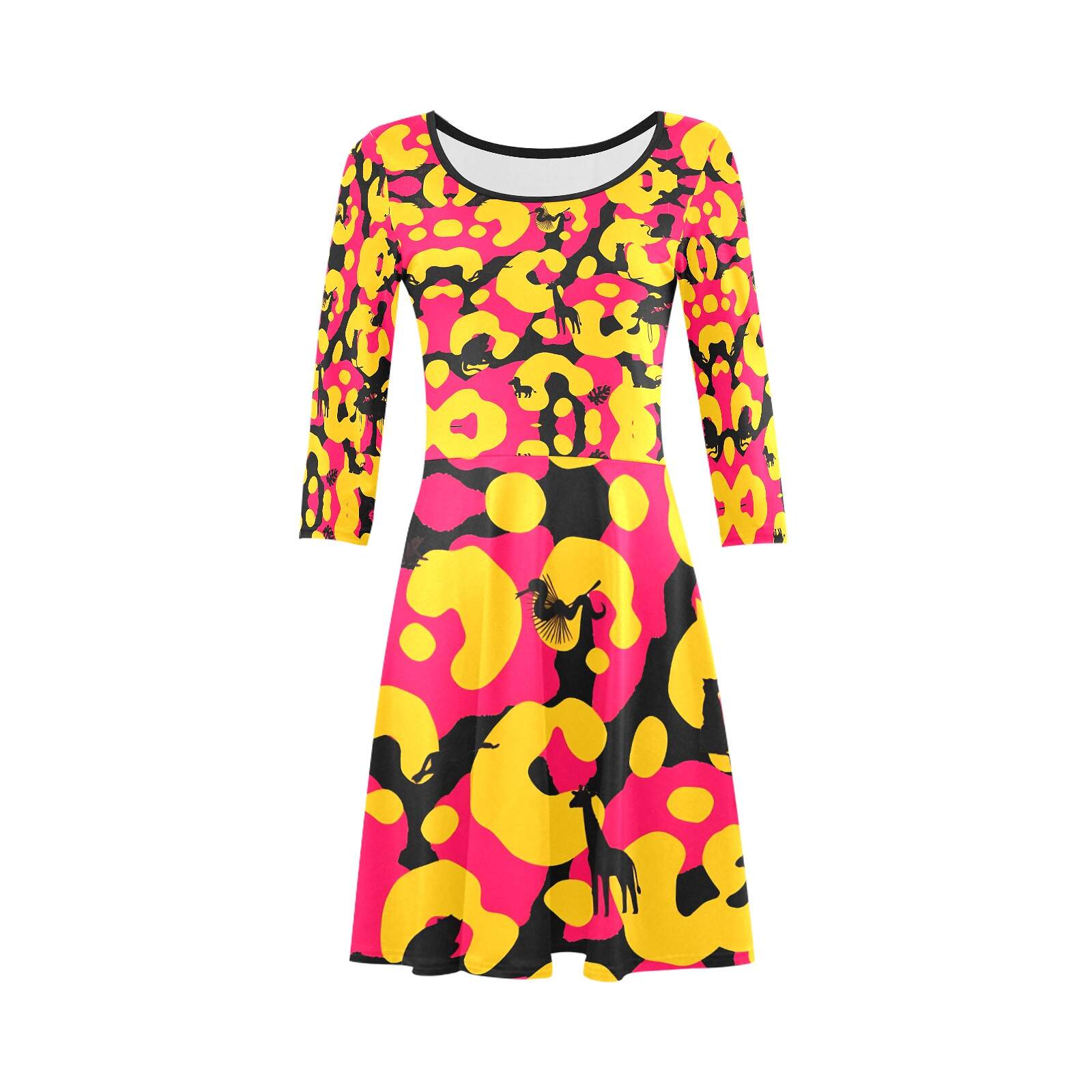 The-printer-lost-his-job™ Women's 3/4 Sleeve Cocktail Dress | Neon Safari