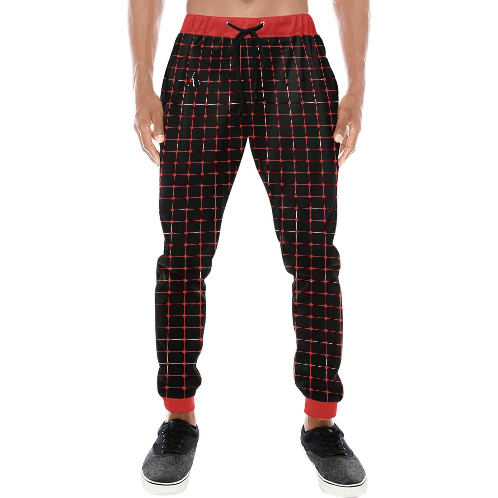 ArtDoggy™ Men's Jogger Pants | Connect in firebrick red