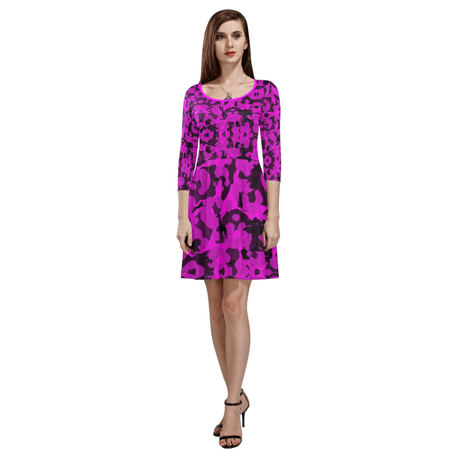 The-printer-lost-his-job™ Women's 3/4 Sleeve Cocktail Dress | Neon Safari