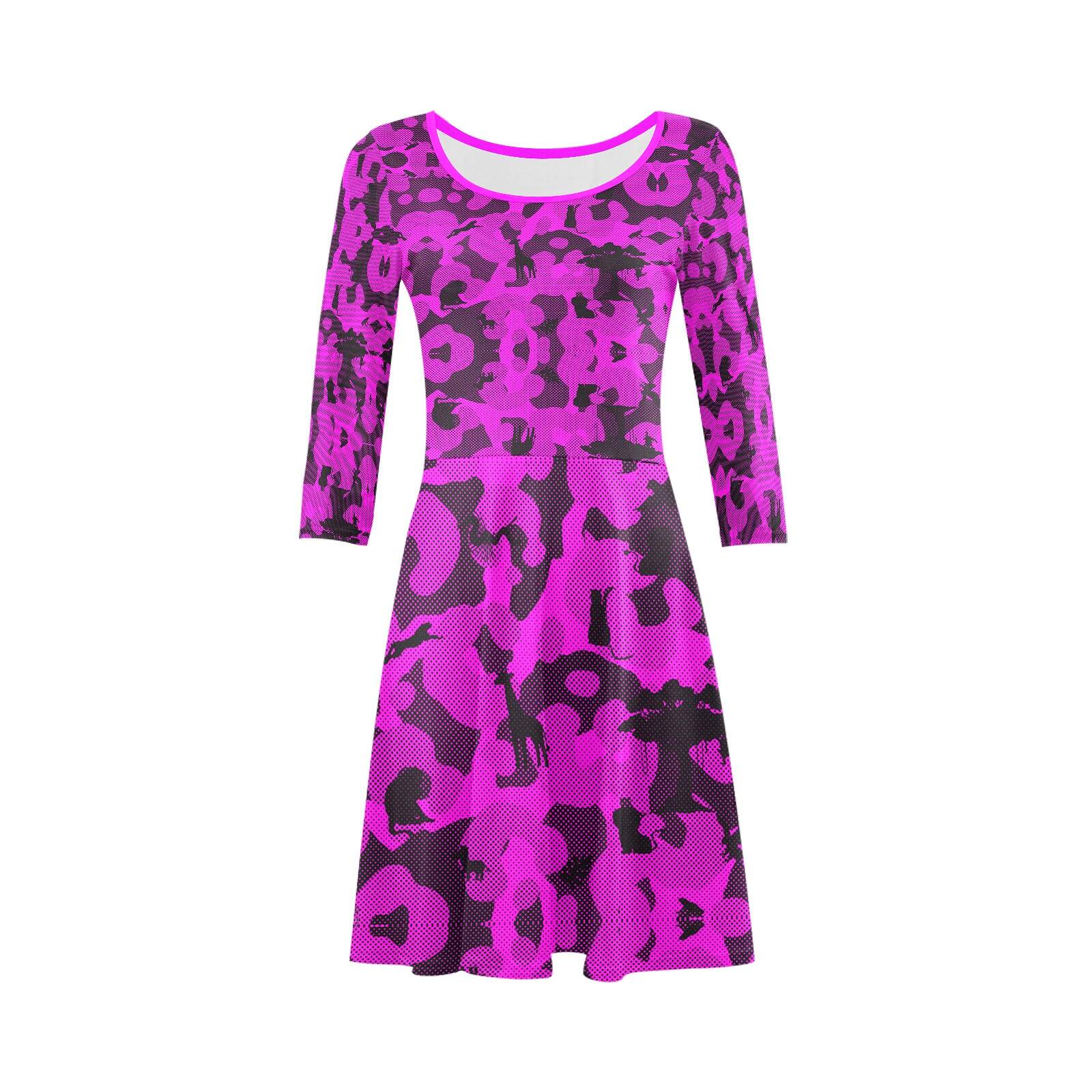 The-printer-lost-his-job™ Women's 3/4 Sleeve Cocktail Dress | Neon Safari