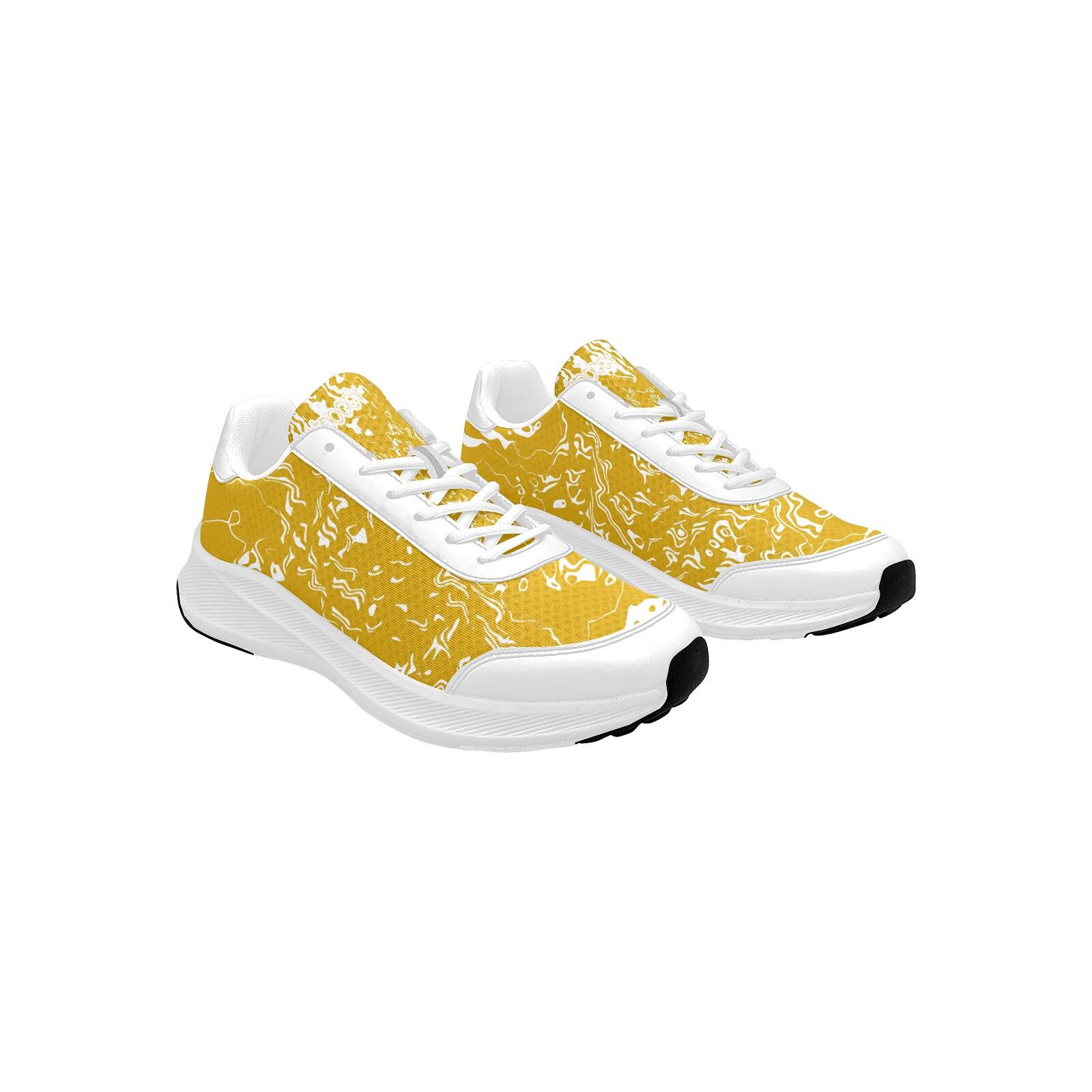 ArtDoggy™ Women's Performance Shoes | White Microwaves in goldenrod yellow