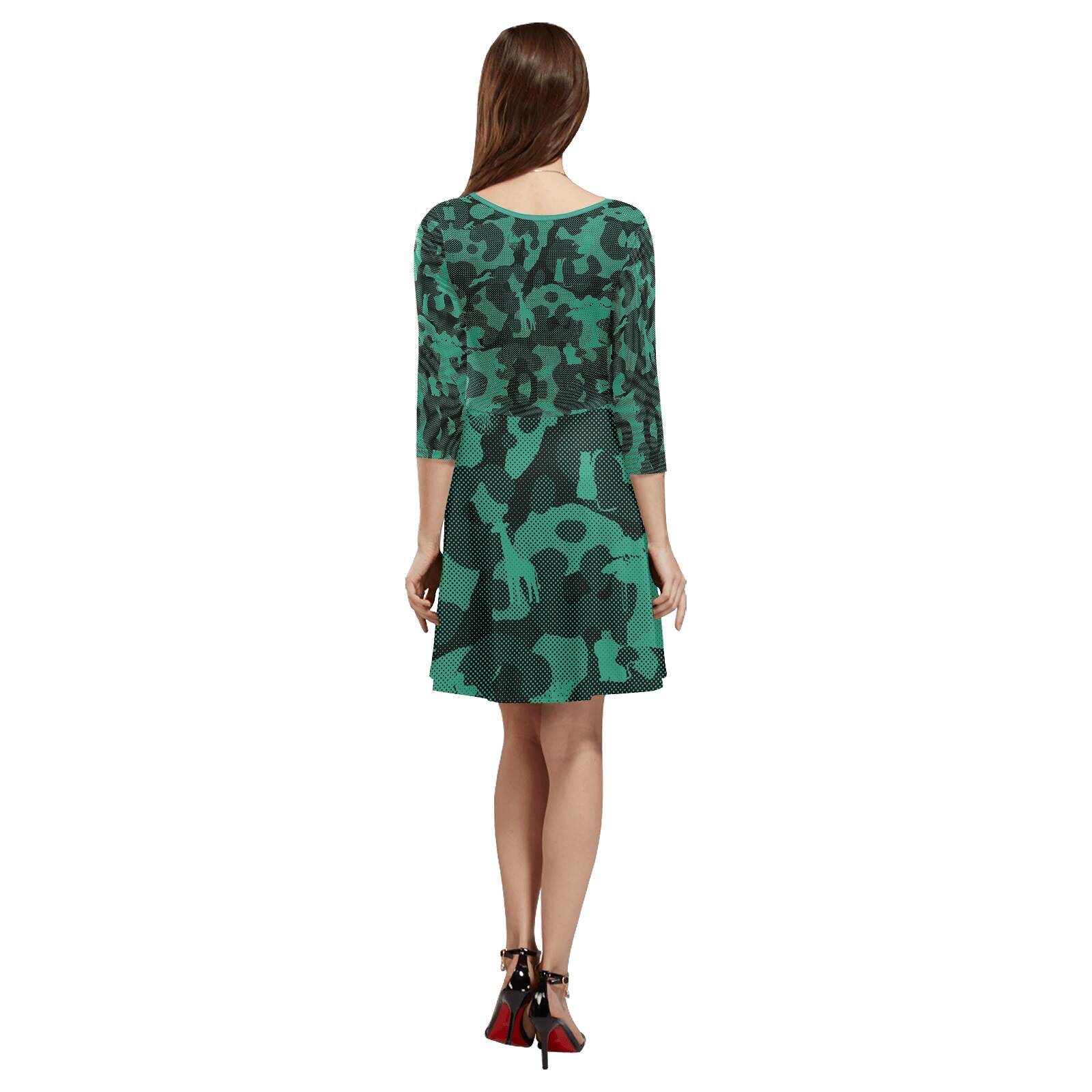 The-printer-lost-his-job™ Women's 3/4 Sleeve Cocktail Dress | Neon Safari