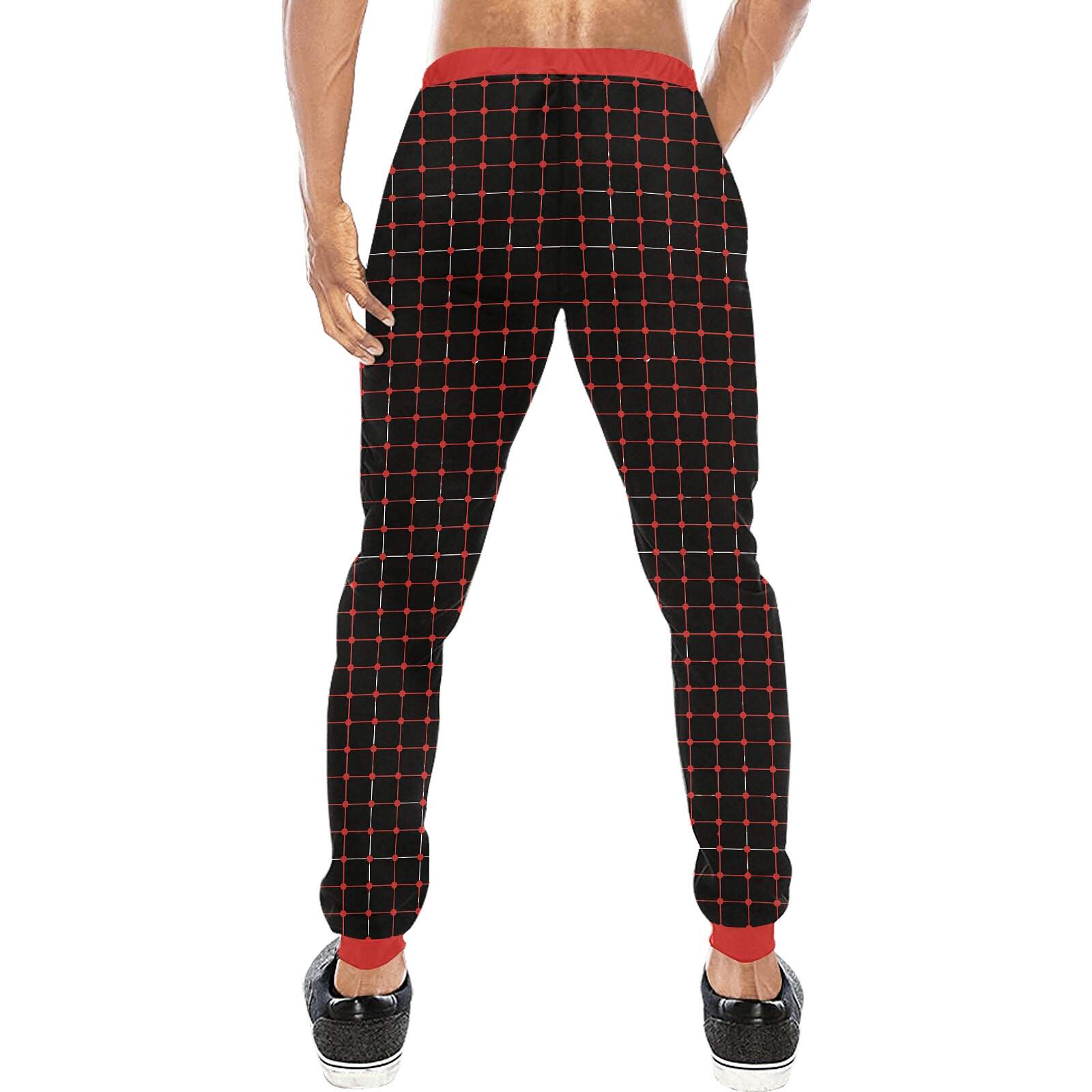 ArtDoggy™ Men's Jogger Pants | Connect in firebrick red
