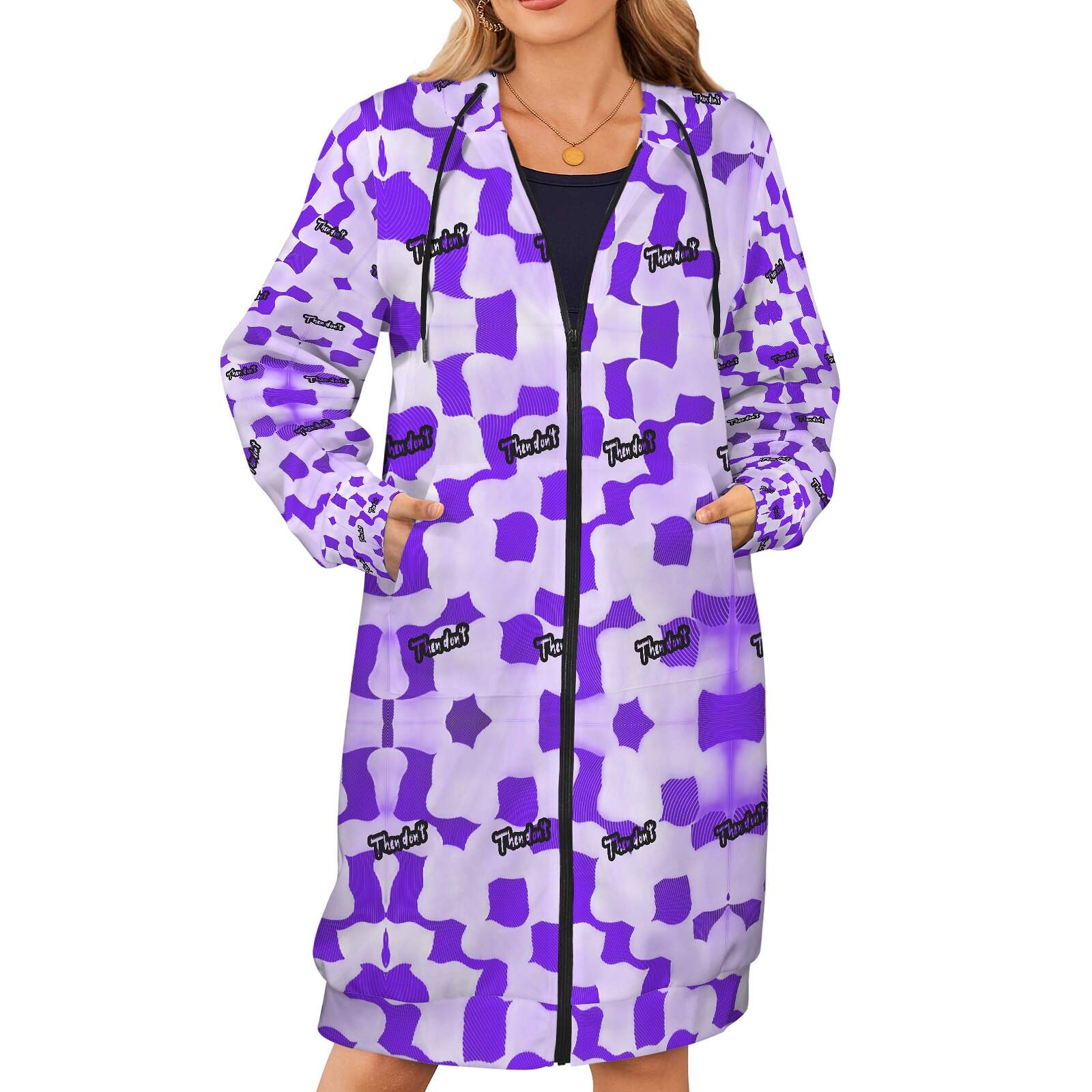 then dont womens long hoodie proto - Image 31