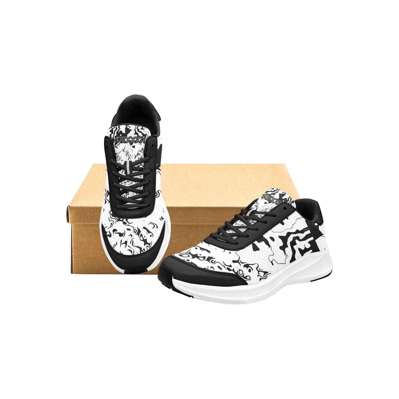 ArtDoggy™ Women's Performance Shoes | Black Microwaves in white