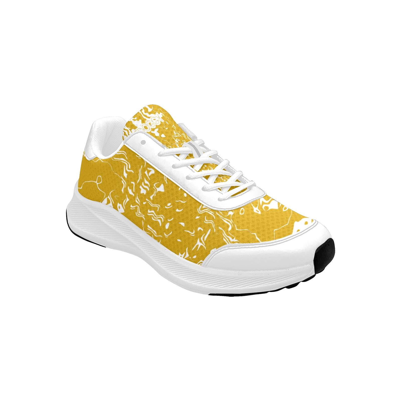 ArtDoggy™ Women's Performance Shoes | White Microwaves in goldenrod yellow