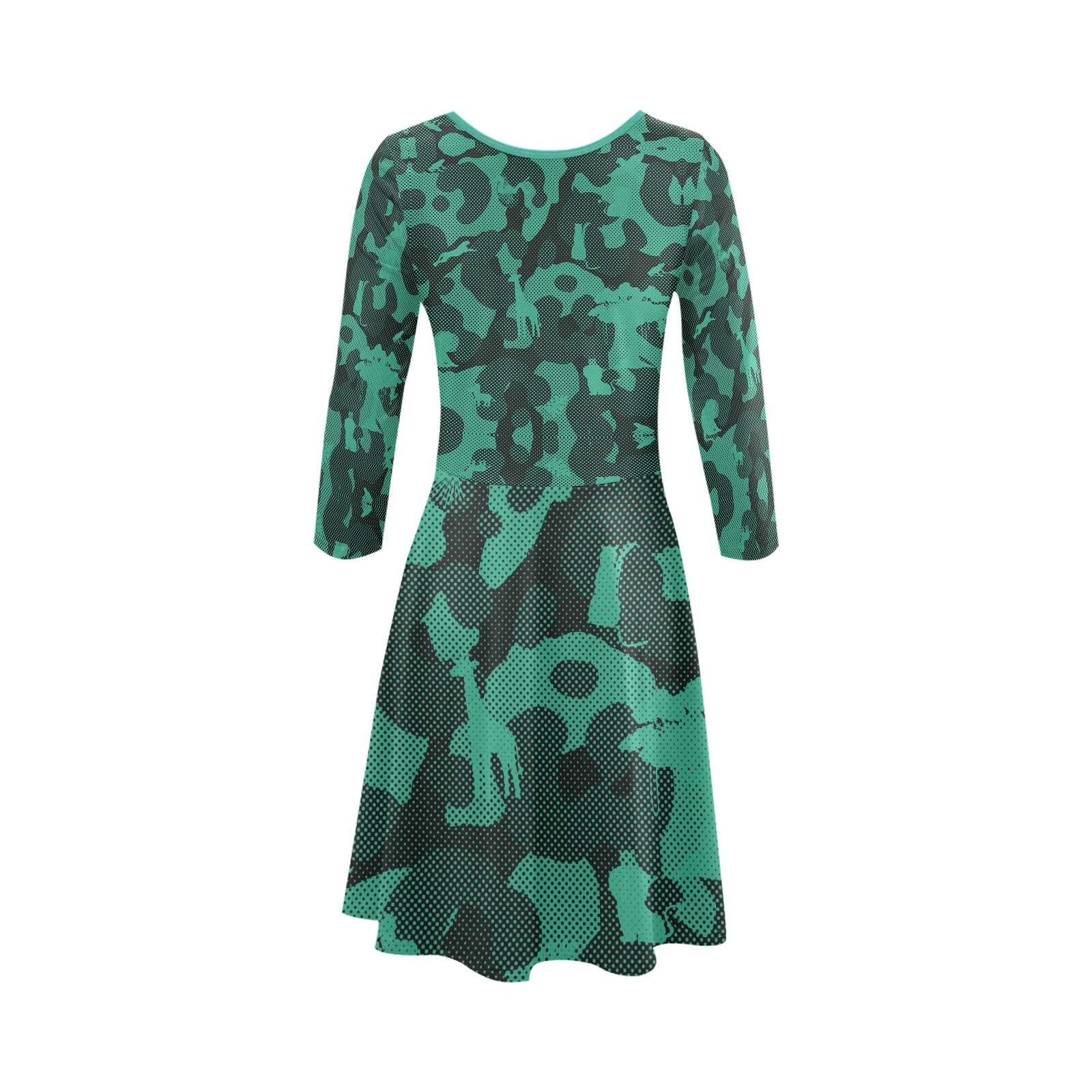 The-printer-lost-his-job™ Women's 3/4 Sleeve Cocktail Dress | Neon Safari