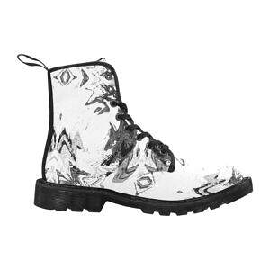 ArtDoggyâ„¢ Men’s High Top Canvas Boots | Snowstorm in white ArtDoggyâ„¢ Men's High Top Canvas Boots | Snowstorm in white