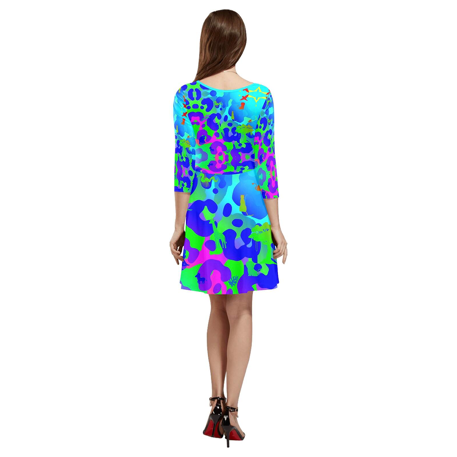 The-printer-lost-his-job™ Women's 3/4 Sleeve Cocktail Dress | Neon Safari