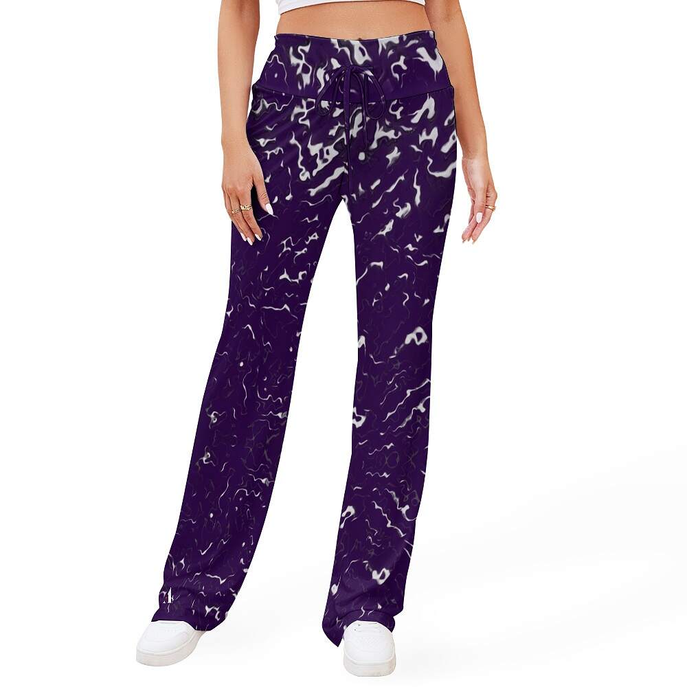 ArtDoggy™ Women's Yoga Pants | Ripple in indigo purple