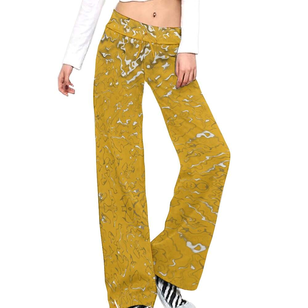 ArtDoggy™ Women's Yoga Pants | Ripple in goldenrod