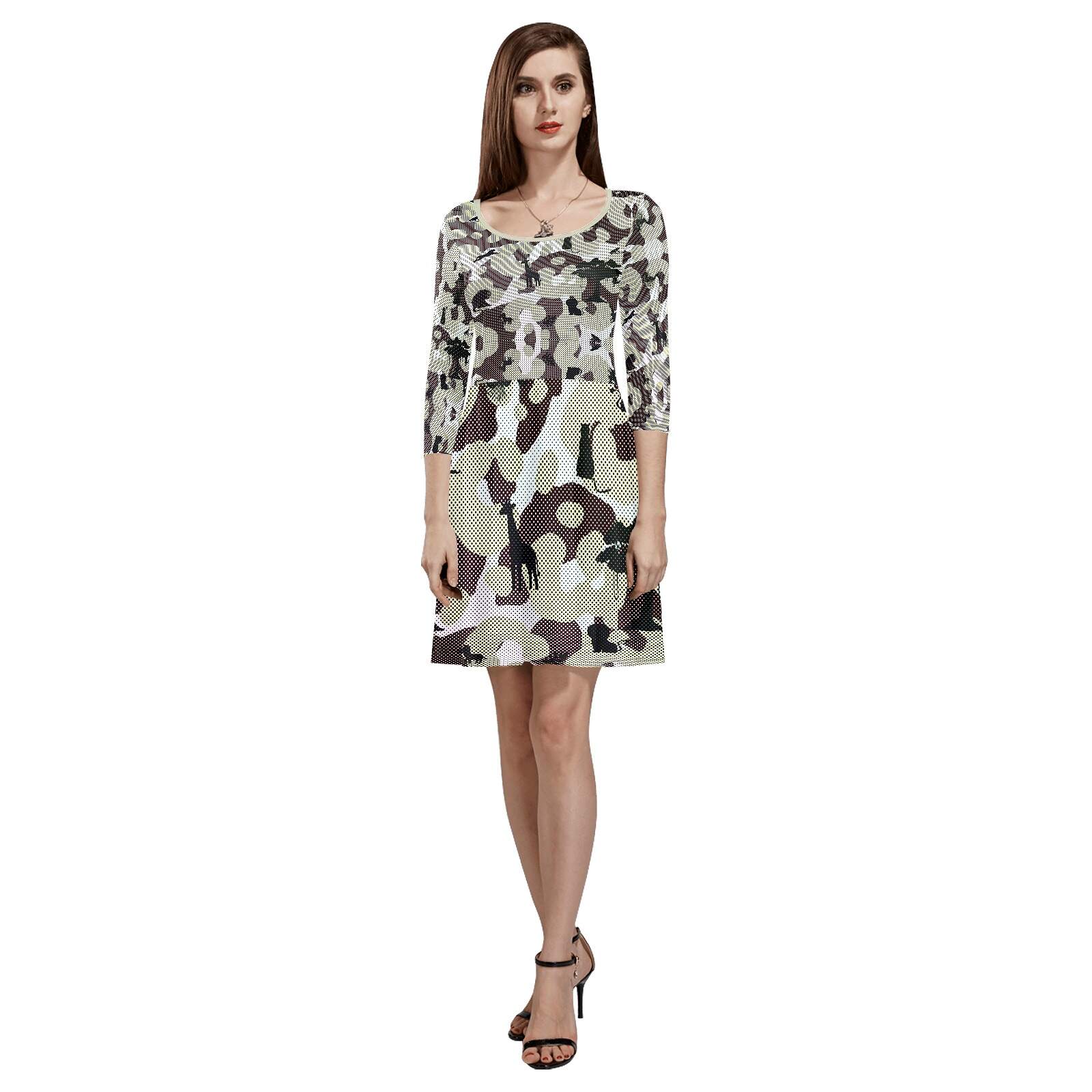 The-printer-lost-his-job™ Women's 3/4 Sleeve Cocktail Dress | Neon Safari